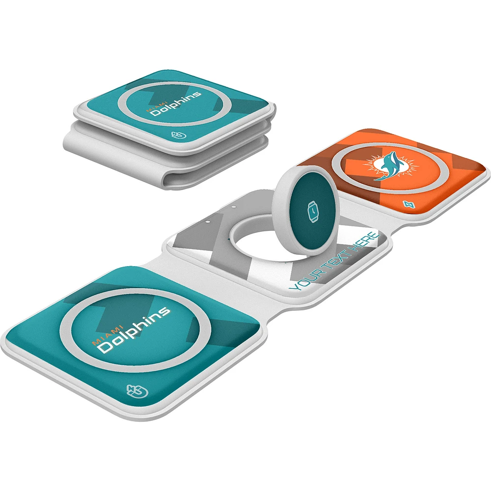 Keyscaper Miami Dolphins Personalized 3-in-1 Foldable Charger
