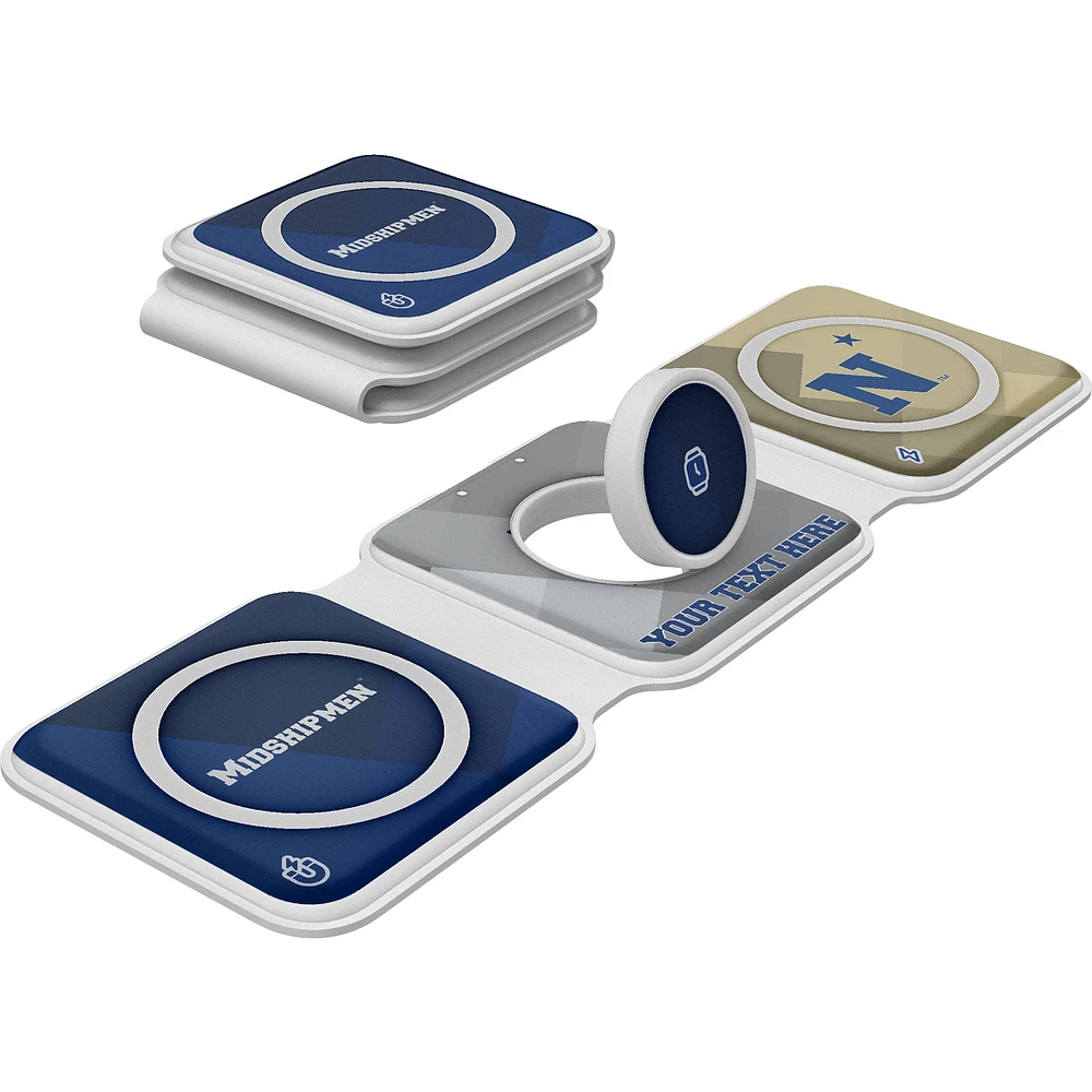 Keyscaper Navy Midshipmen Personalized 3-in-1 Foldable Charger
