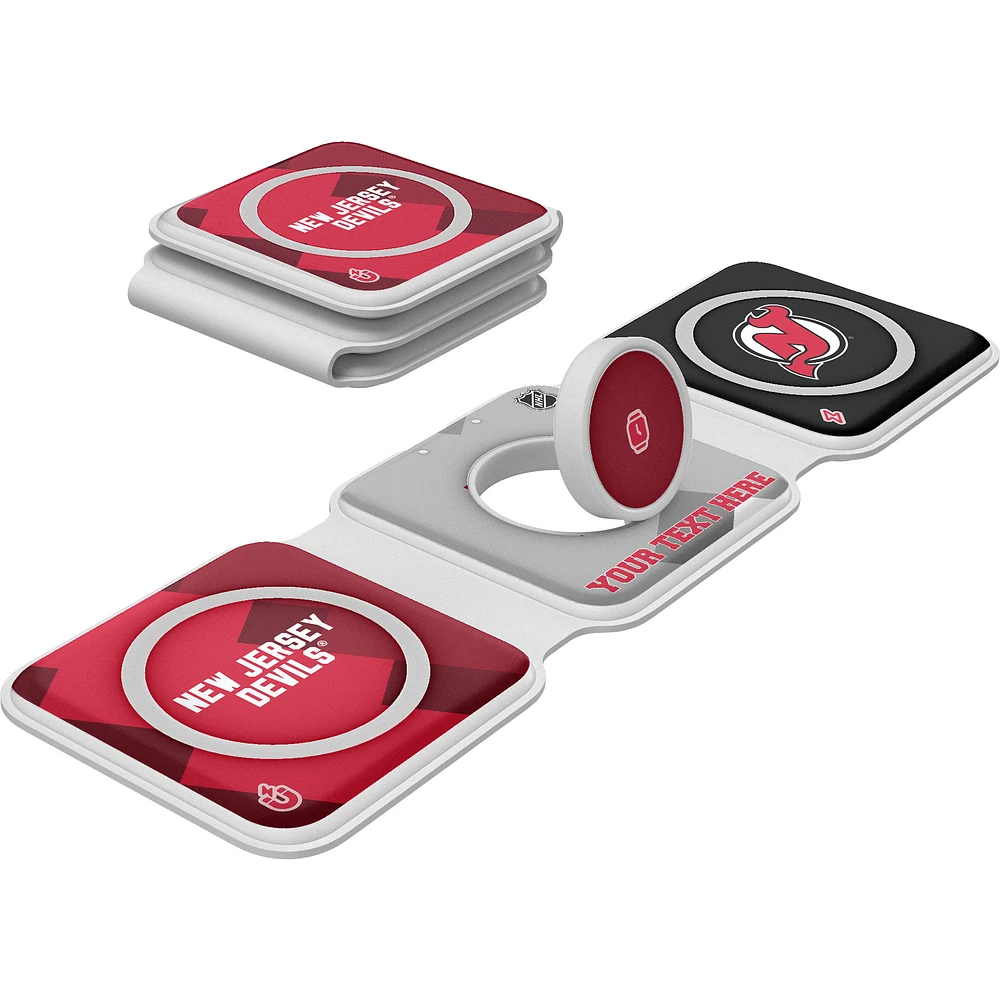 Keyscaper New Jersey Devils Personalized 3-in-1 Foldable Charger