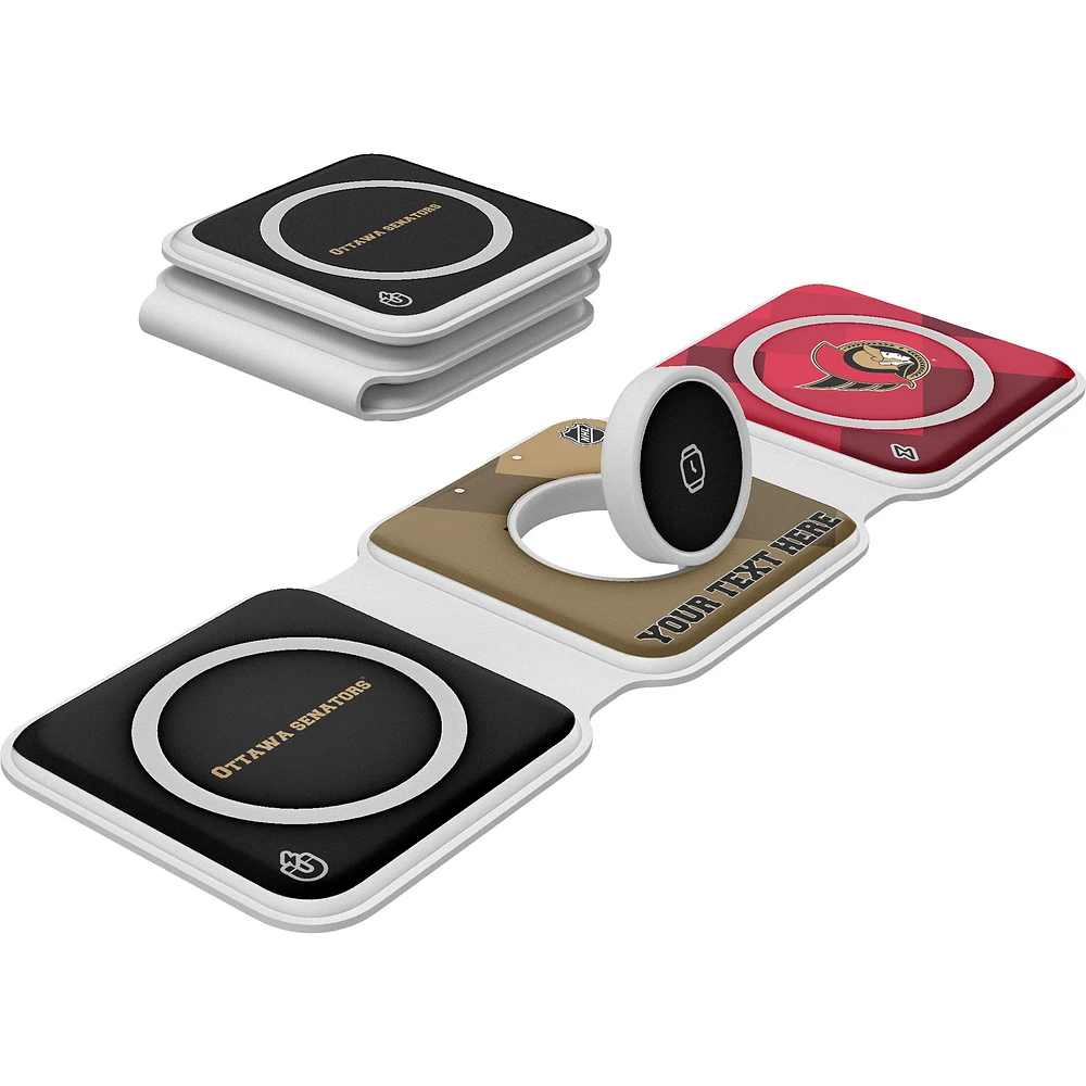 Keyscaper Ottawa Senators Personalized 3-in-1 Foldable Charger