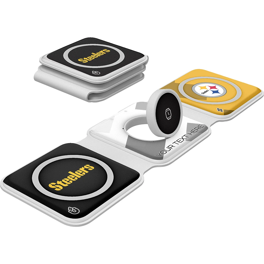 Keyscaper Pittsburgh Steelers Personalized 3-in-1 Foldable Charger