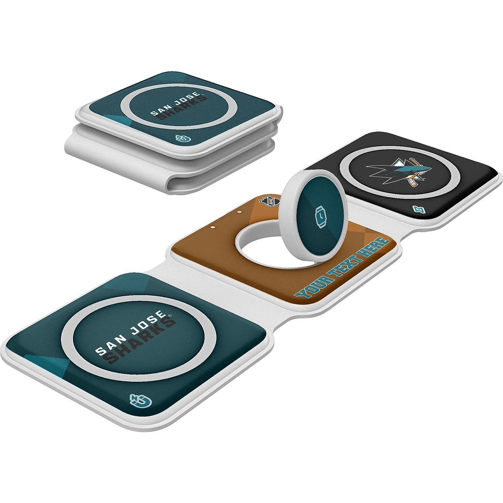 Keyscaper San Jose Sharks Personalized 3-in-1 Foldable Charger