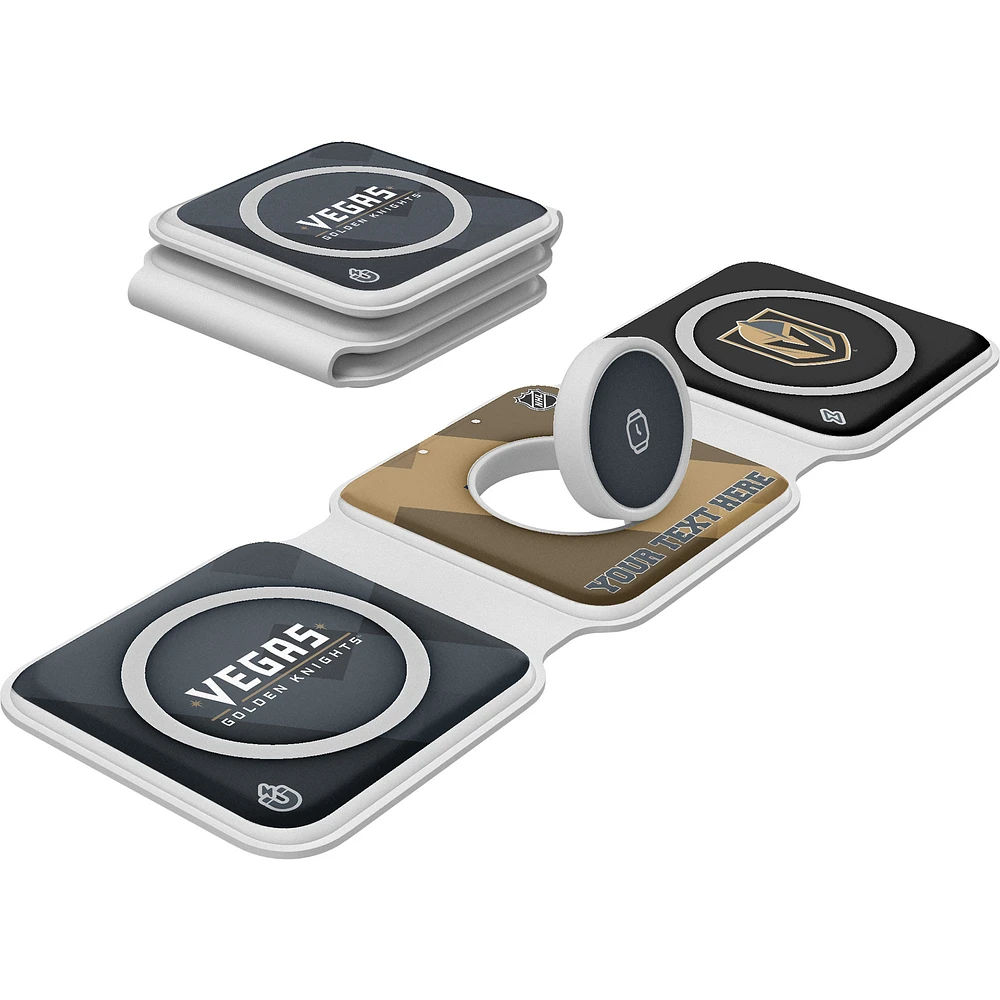 Keyscaper Vegas Golden Knights Personalized 3-in-1 Foldable Charger