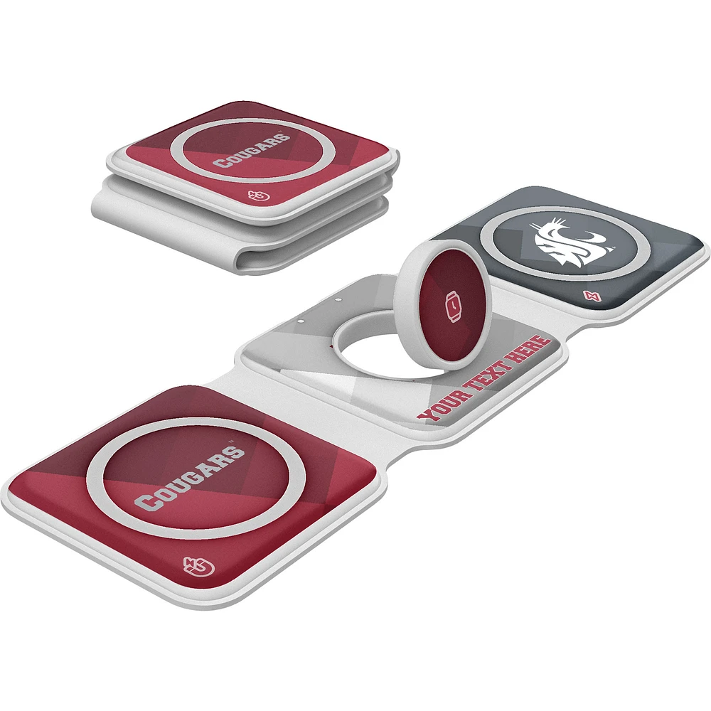 Keyscaper Washington State Cougars Personalized 3-in-1 Foldable Charger