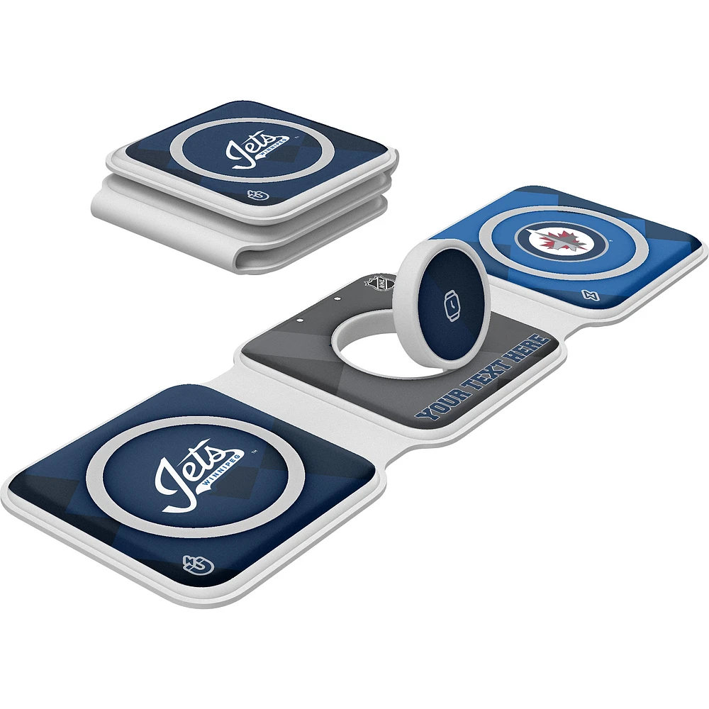 Keyscaper Winnipeg Jets Personalized 3-in-1 Foldable Charger
