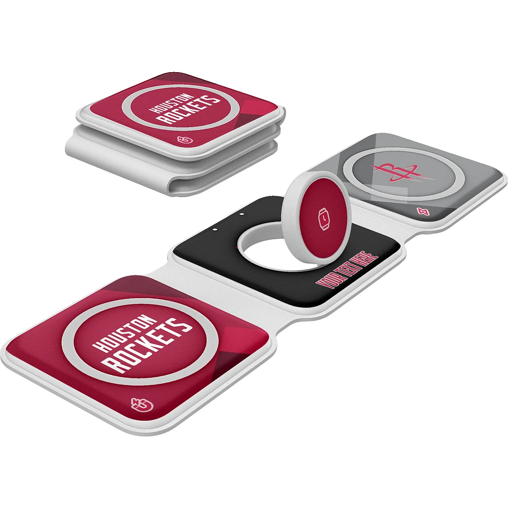 Keyscaper Houston Rockets Personalized 3-in-1 Foldable Charger