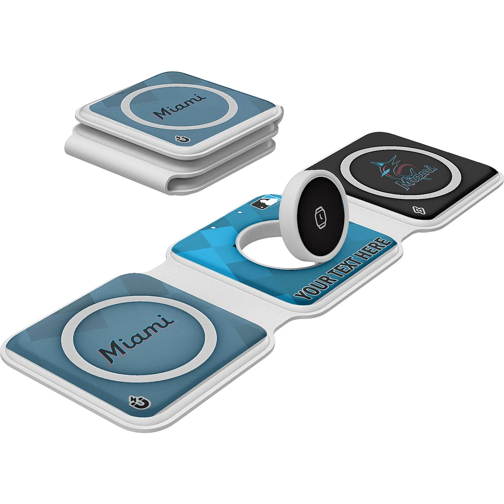 Keyscaper Miami Marlins Personalized 3-in-1 Foldable Charger