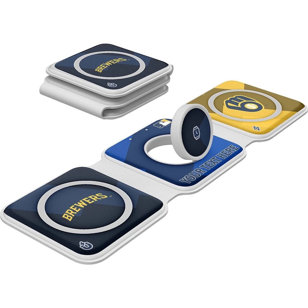 Keyscaper Milwaukee Brewers Personalized 3-in-1 Foldable Charger