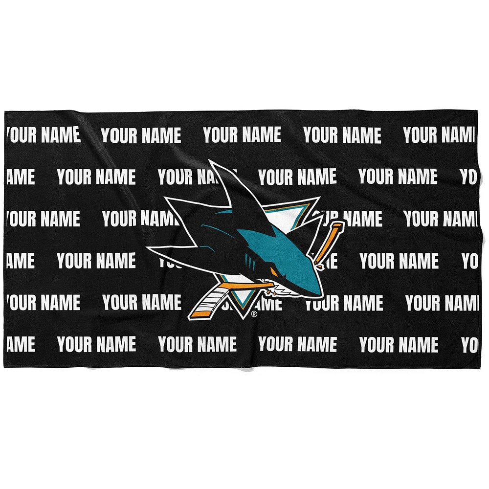 Chad & Jake San Jose Sharks 30" x 60" Personalized Horizontal Towel