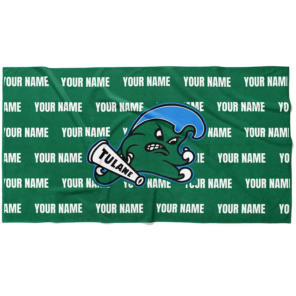 Chad & Jake Tulane Green Wave 30" x 60" Personalized Horizontal Towel