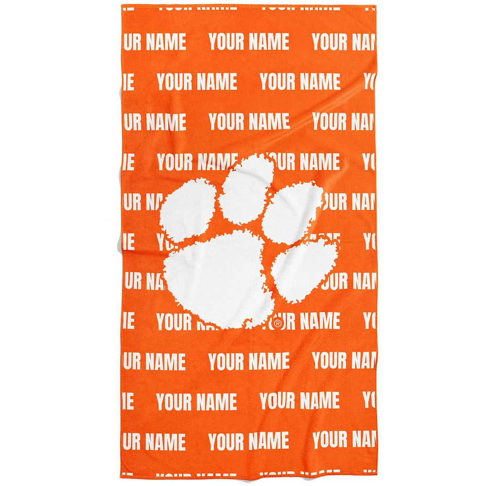 Chad & Jake Clemson Tigers 30" x 60" Personalized Repeat Vertical Towel