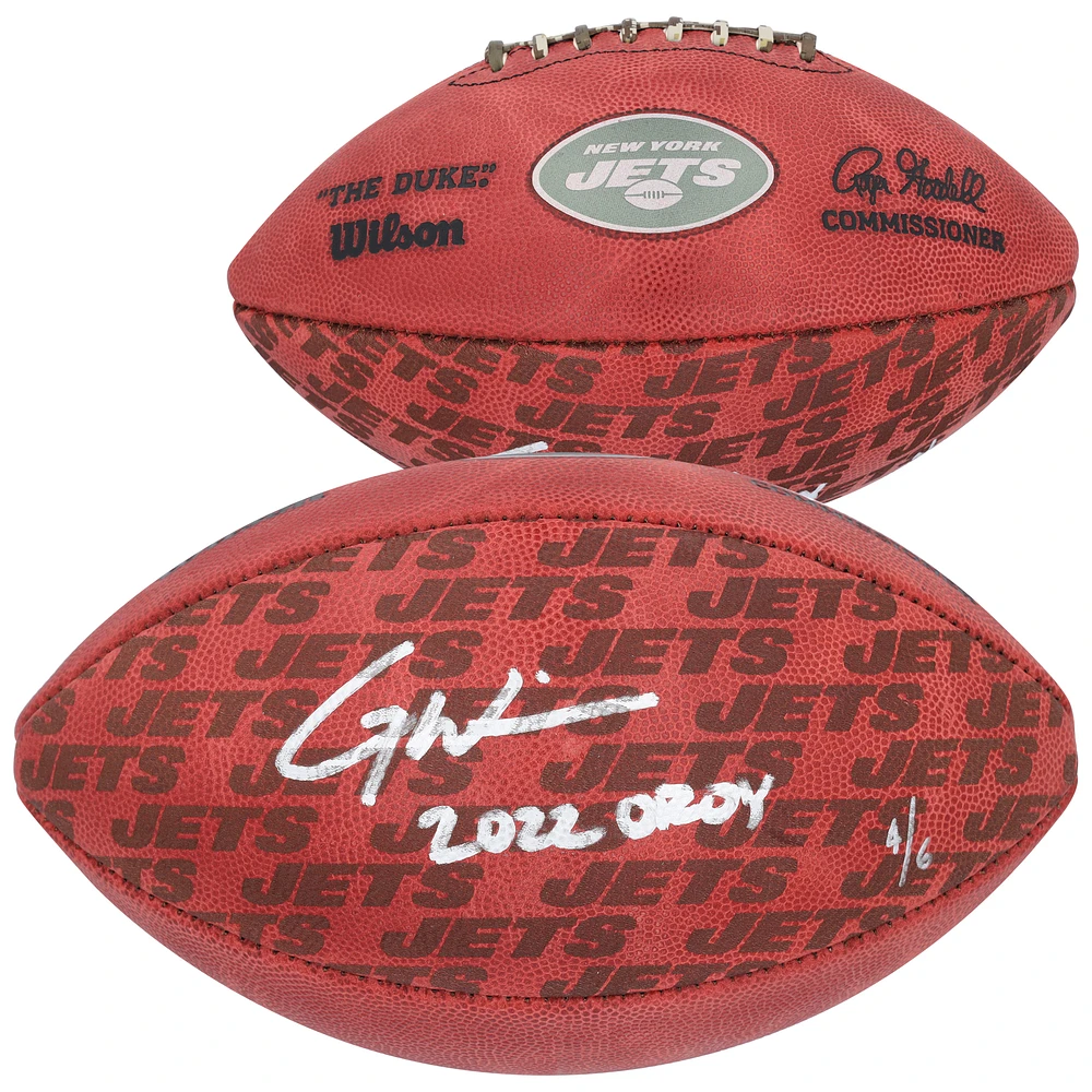 Limited Edition of 6: Garrett Wilson New York Jets Autographed Wilson Football with Inscription