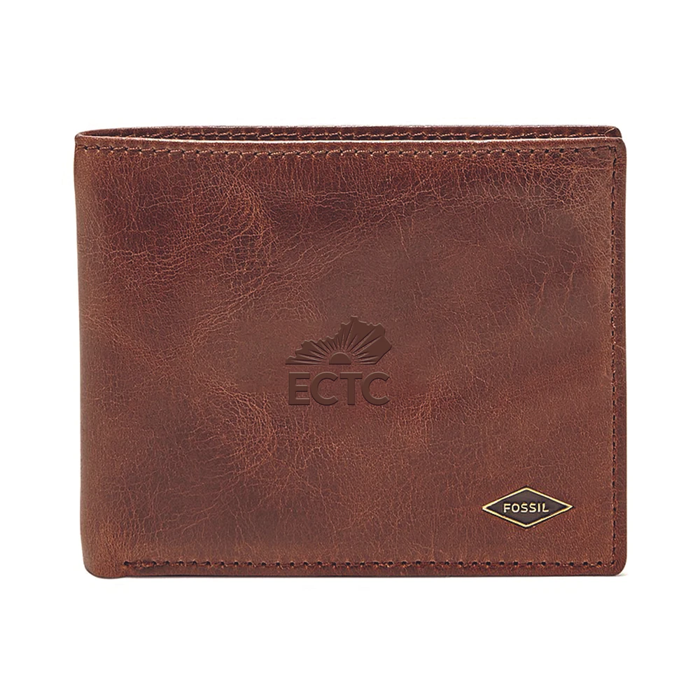 Fossil Brown Elizabethtown Community and Technical College Ryan RFID Flip ID Bifold