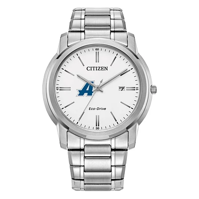 Men's Citizen Watch  Silver Assumption Greyhounds Eco-Drive White Dial Stainless Steel Watch