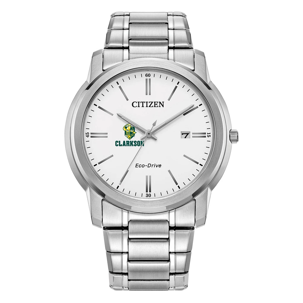 Men's Citizen Watch Silver Clarkson Golden Knights Eco-Drive White Dial Stainless Steel Watch