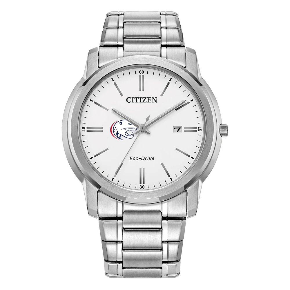 Men's Citizen Watch Silver South Alabama Jaguars Eco-Drive Dial Stainless Steel Watch