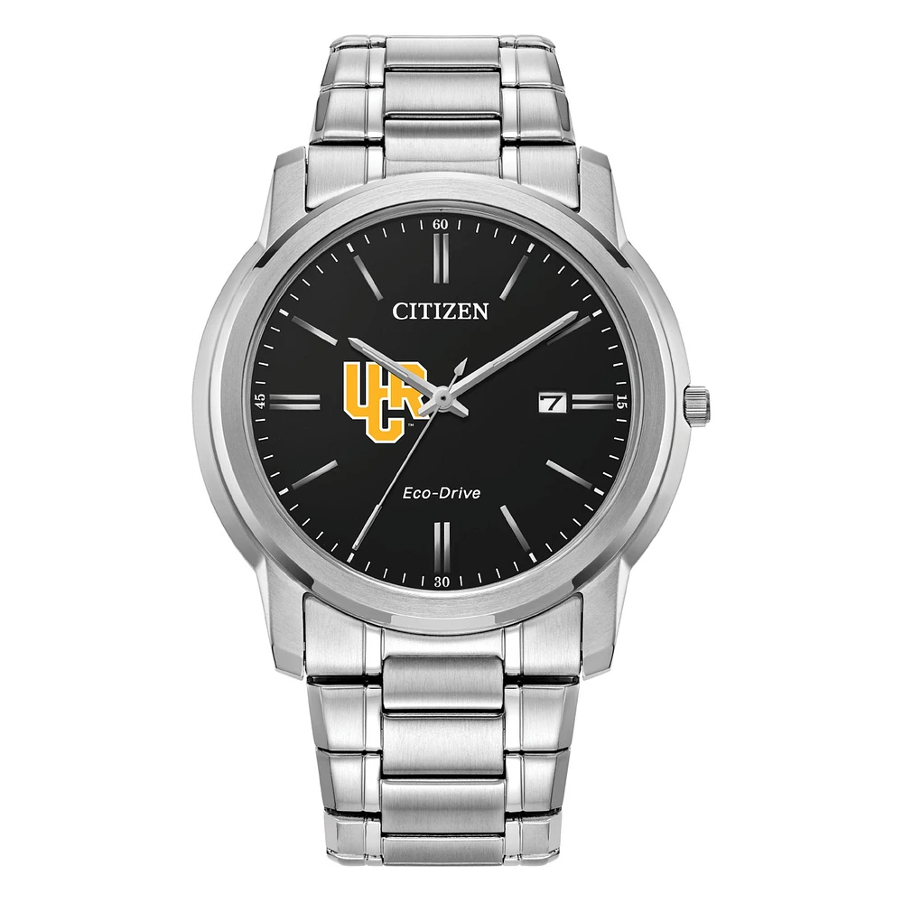 Men's Citizen Watch Silver UC Riverside Highlanders Eco-Drive Black Dial Stainless Steel Watch