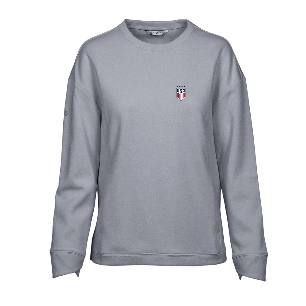 Women's Levelwear Gray USWNT Fiona Crew Neck Sweatshirt