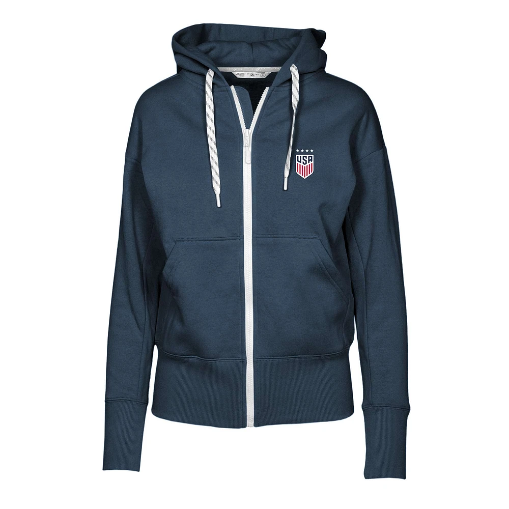Women's Levelwear Navy USWNT Gardinia Full-Zip Hoodie