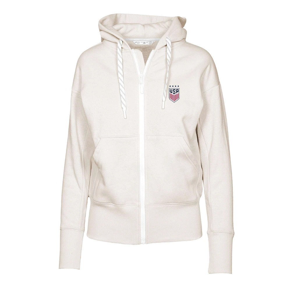 Women's Levelwear Khaki USWNT Gardinia Full-Zip Hoodie