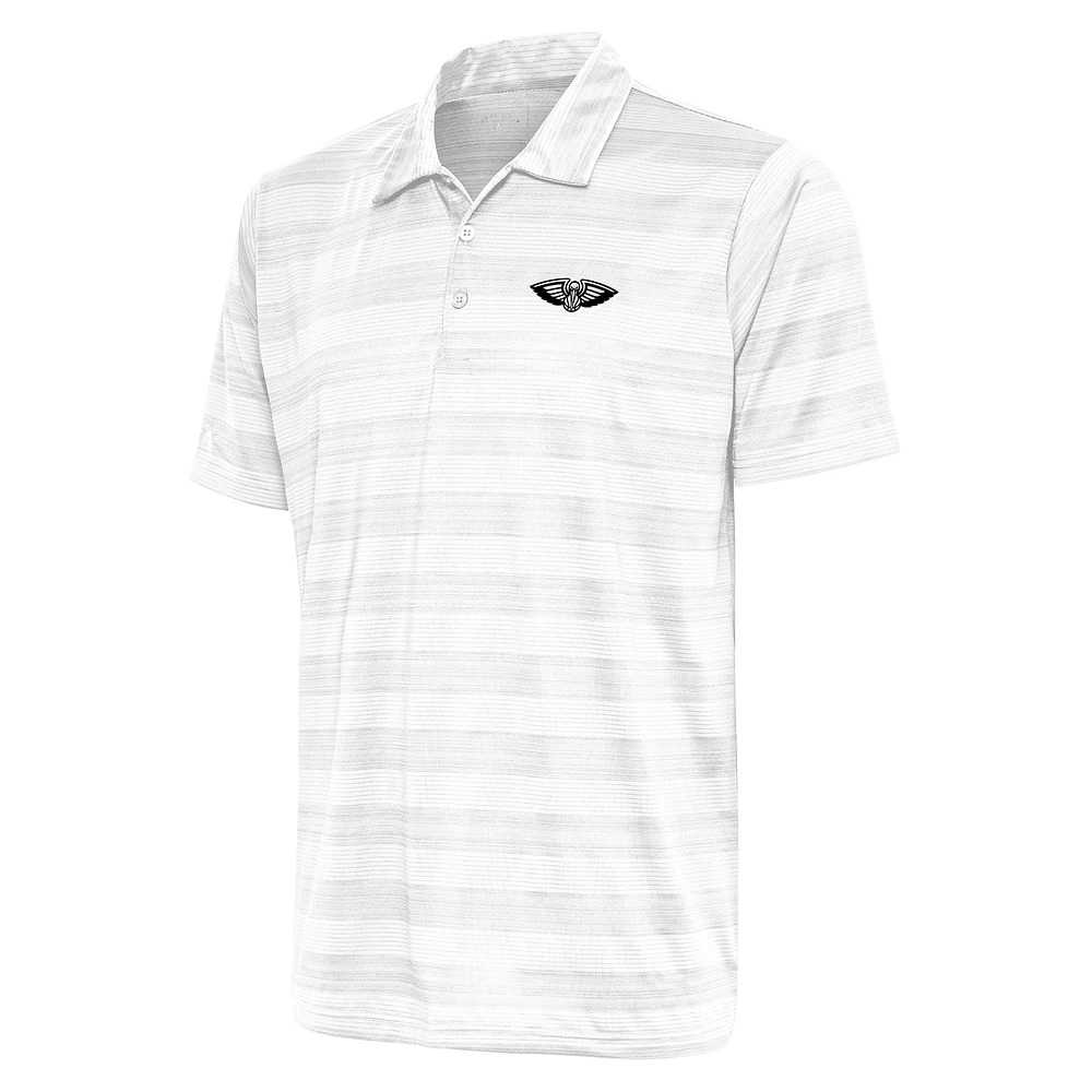 Men's Antigua White New Orleans Pelicans Metallic Logo Compass Polo