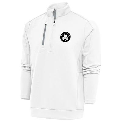 Men's Antigua Boston Celtics Metallic Logo Generation Quarter-Zip Top