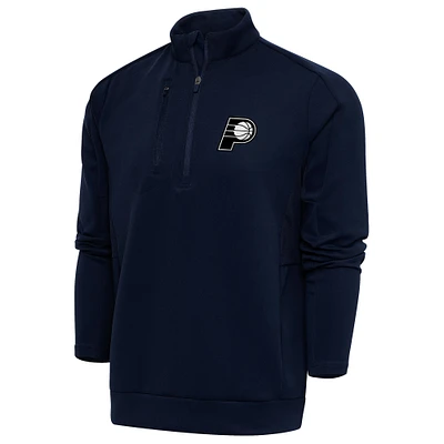 Men's Antigua Navy Indiana Pacers Metallic Logo Generation Quarter-Zip Top