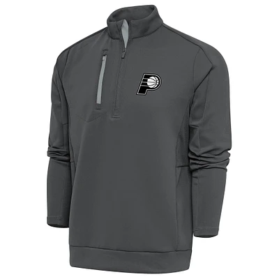 Men's Antigua Pewter Indiana Pacers Metallic Logo Generation Quarter-Zip Top