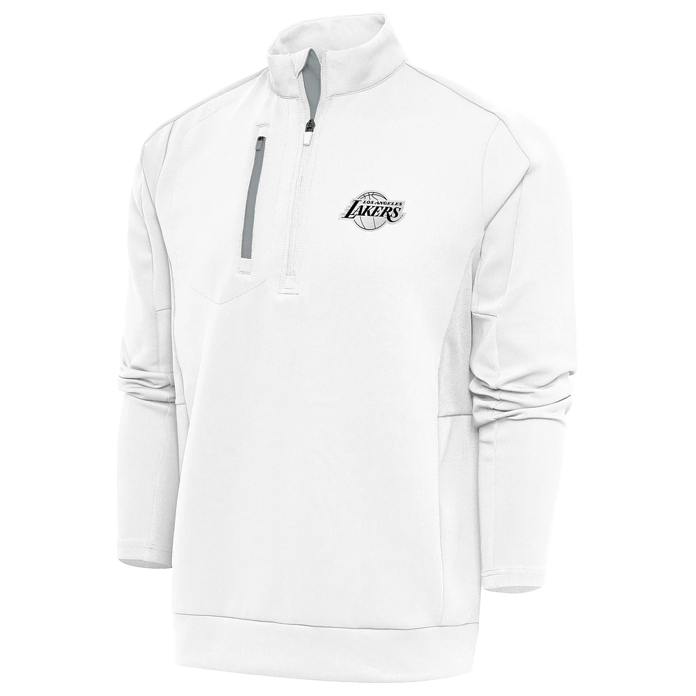 Men's Antigua Los Angeles Lakers Metallic Logo Generation Quarter-Zip Top