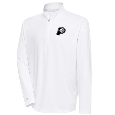 Men's Antigua Indiana Pacers Metallic Logo Tribute Quarter-Zip Top