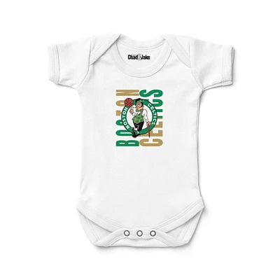 Newborn & Infant Chad Jake  White Boston Celtics Dual Bodysuit