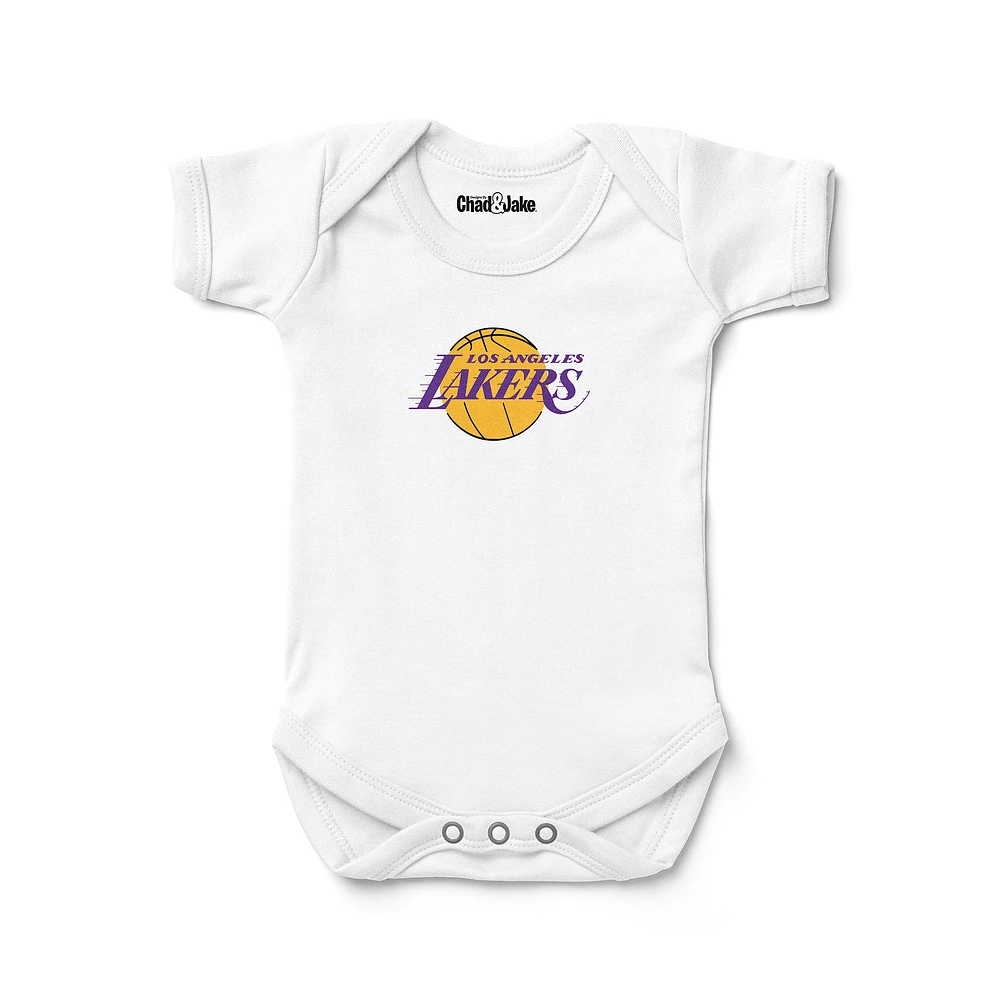 Newborn & Infant Chad Jake White Los Angeles Lakers Logo Bodysuit