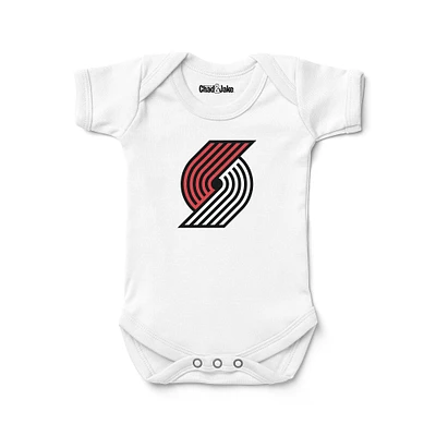 Newborn & Infant Chad Jake White Portland Trail Blazers Logo Bodysuit