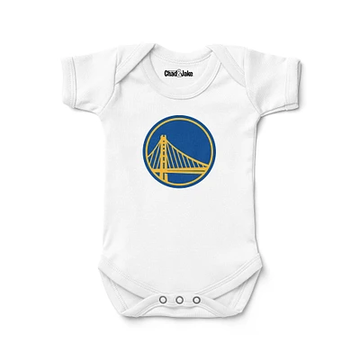 Newborn & Infant Chad Jake White Golden State Warriors Logo Bodysuit