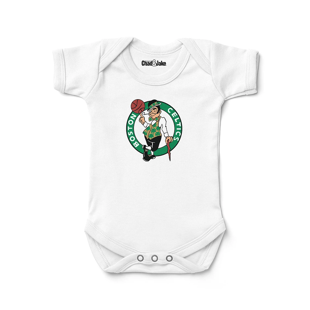 Newborn & Infant Chad Jake White Boston Celtics Logo Bodysuit
