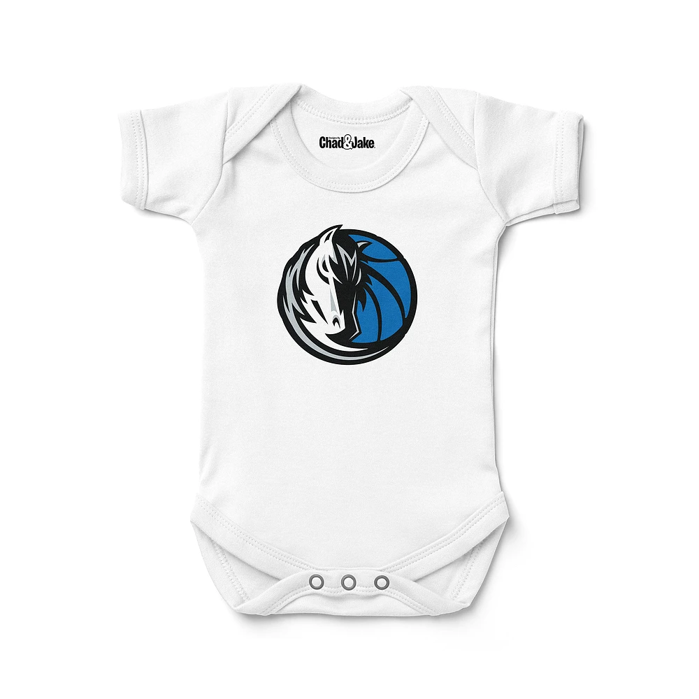 Newborn & Infant Chad Jake White Dallas Mavericks Logo Bodysuit