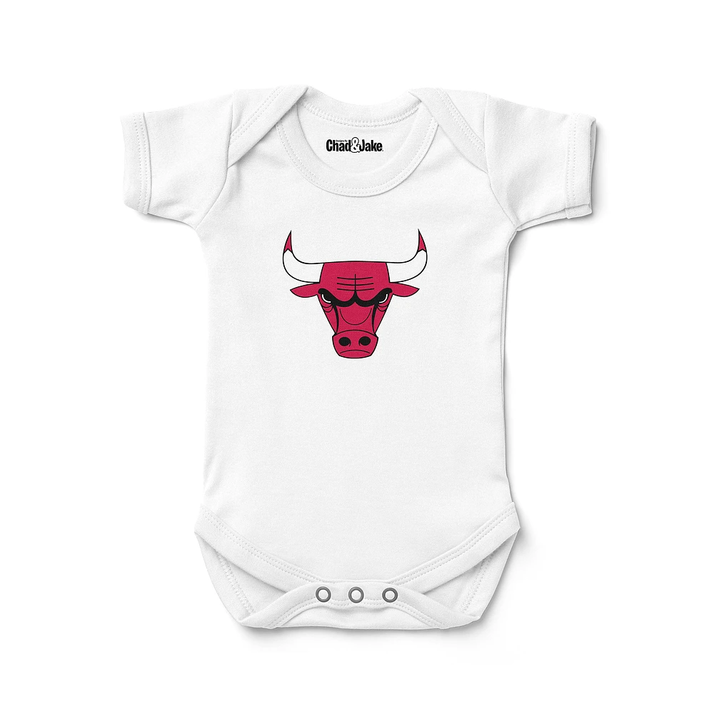 Newborn & Infant Chad Jake White Chicago Bulls Logo Bodysuit