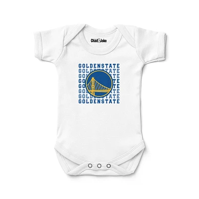 Newborn & Infant Chad Jake White Golden State Warriors Retro Bodysuit