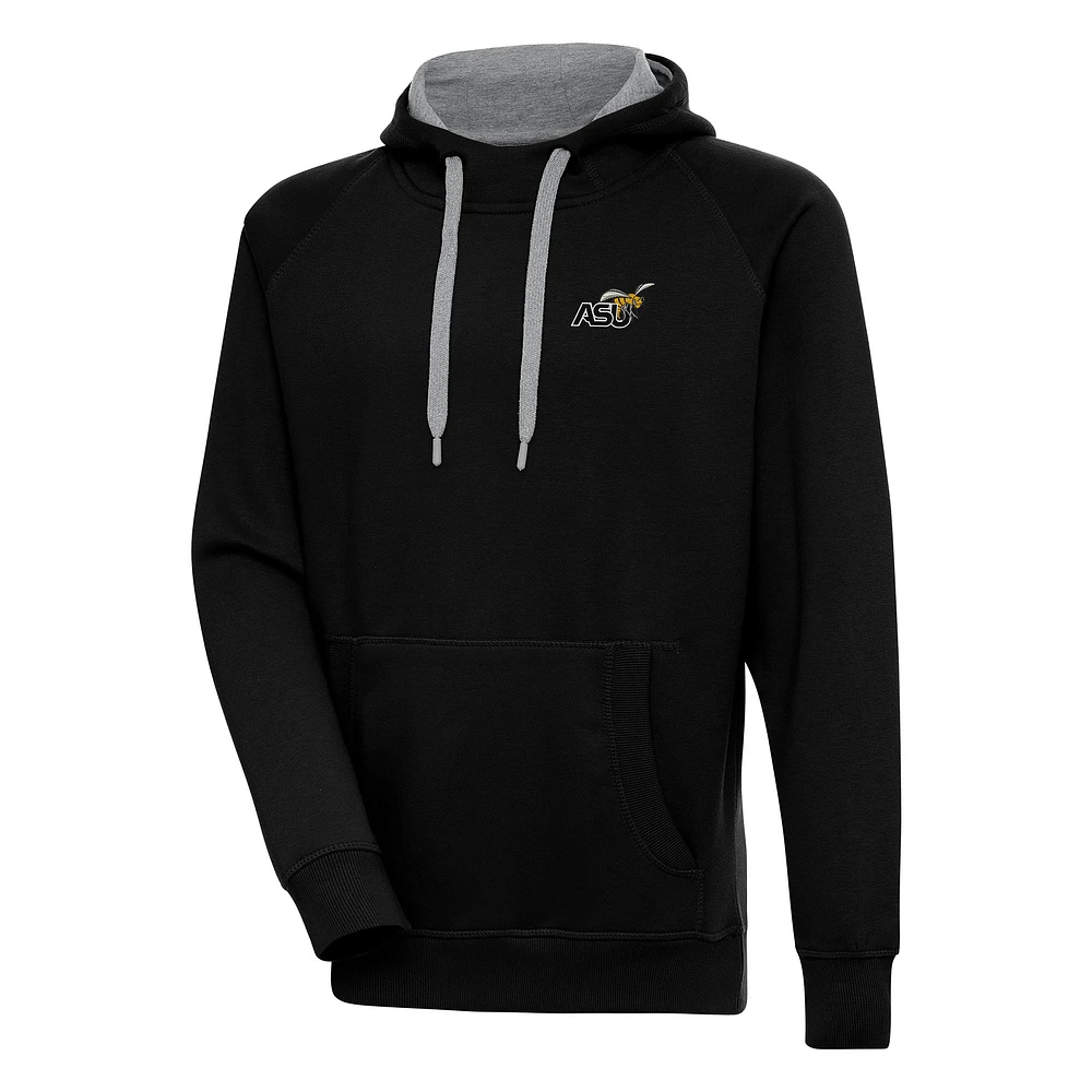 Men's Antigua Black Alabama State Hornets Victory Pullover Hoodie