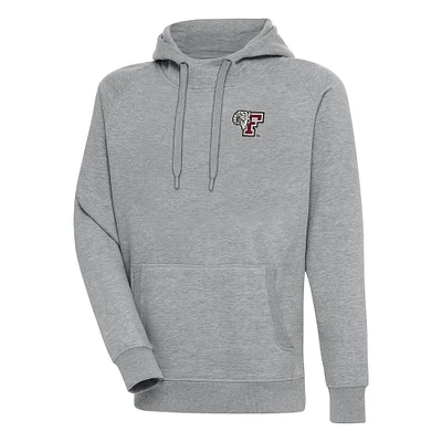Men's Antigua Heather Gray Fordham Rams Victory Pullover Hoodie