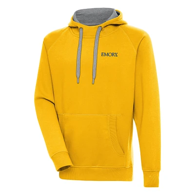 Men's Antigua Gold Emory Eagles Victory Pullover Hoodie