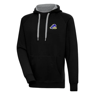 Men's Antigua  Black Delaware Fightin' Blue Hens Victory Pullover Hoodie
