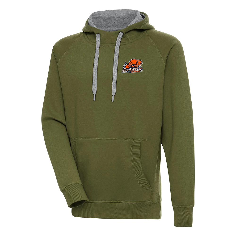Men's Antigua Olive Bucknell Bison Victory Pullover Hoodie