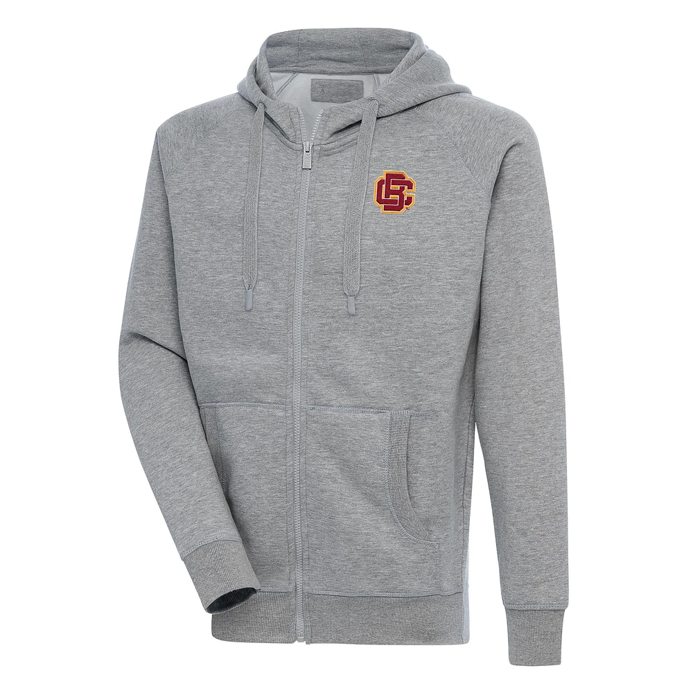 Men's Antigua Heather Gray Bethune-Cookman Wildcats Victory Full-Zip Hoodie
