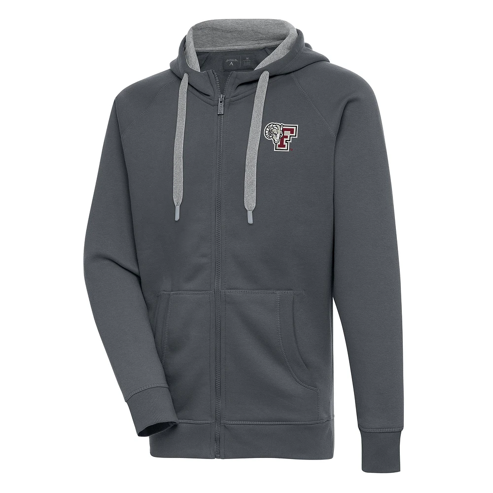Men's Antigua Charcoal Fordham Rams Victory Full-Zip Hoodie