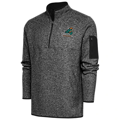 Men's Antigua Heather Coastal Carolina Chanticleers Fortune Quarter-Zip Pullover Jacket