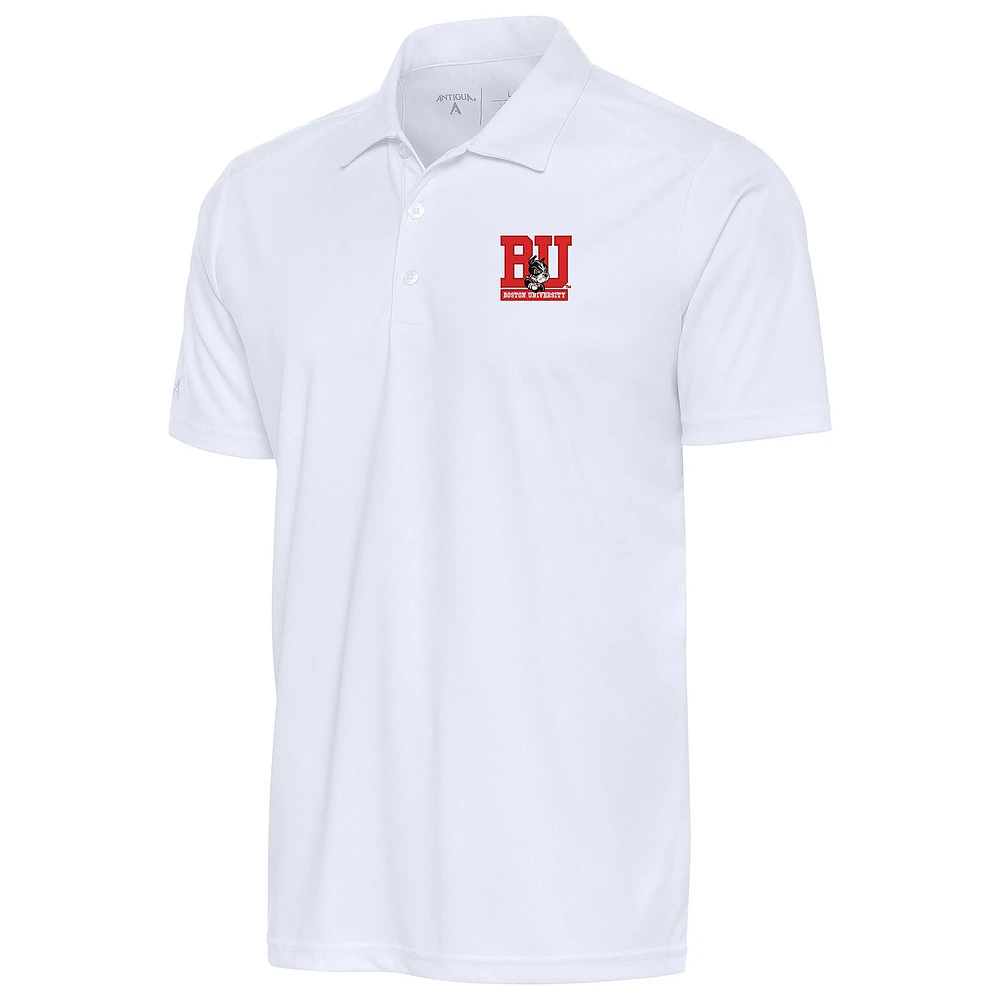 Men's Antigua White Boston University Tribute Polo