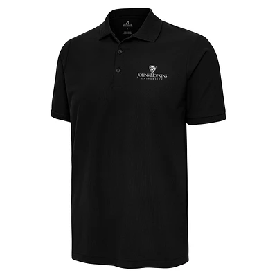 Men's Antigua Black Johns Hopkins Blue Jays Legacy Pique Polo