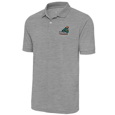 Men's Antigua Heather Gray Coastal Carolina Chanticleers Legacy Pique Polo