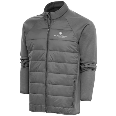 Men's Antigua Steel Johns Hopkins Blue Jays Altitude Quilted Full-Zip Jacket